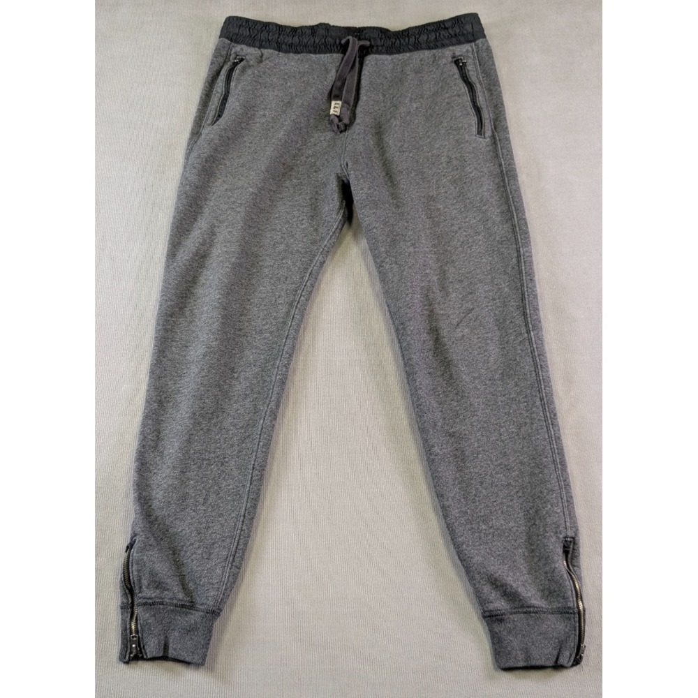 Abercrombie Fitch Sweatpants Mens Large Gray Joggers Gym Training Ankle Zip Y2K